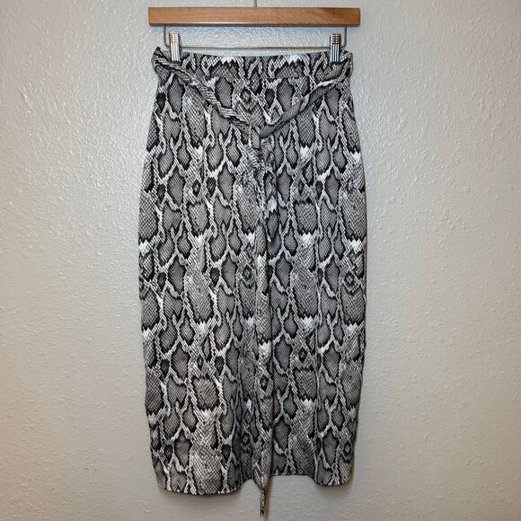 AFRM Skirt Snakeskin Print Wrap Midi Tie Edgy Bold Glam Punk Women’s Size Small - Picture 4 of 10